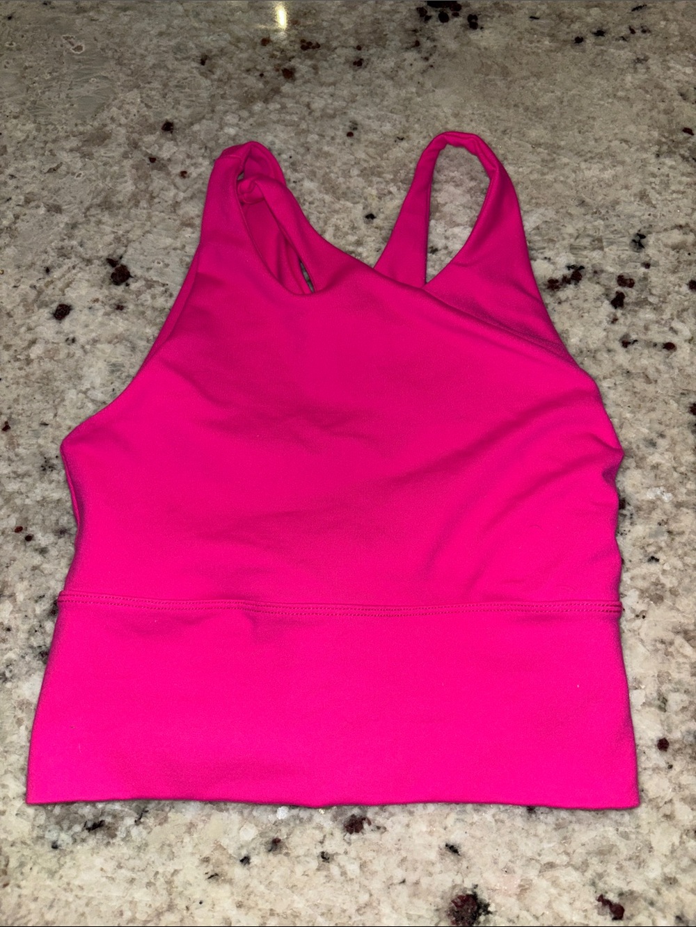 High-Neck Crop Tank Top in Vibrant Pink